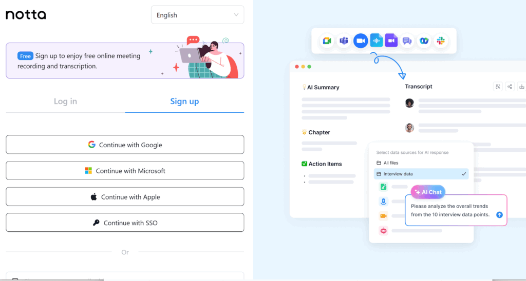 جزوه ‌نویسی با هوش مصنوعی Notta 