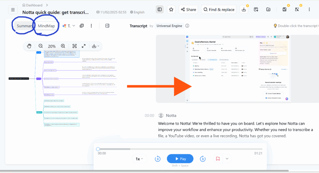جزوه ‌نویسی با هوش مصنوعی Notta 